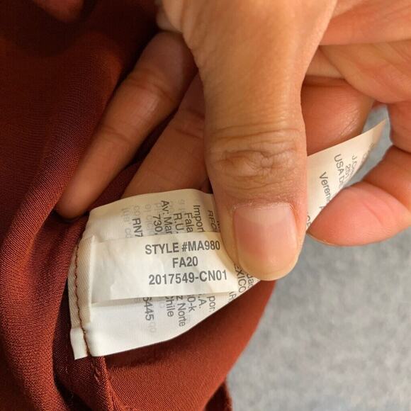 Madewell Skirt Womens 0 Cocoa Satin Slip Pull On Drawstring Side Slit Midi - Picture 7 of 10